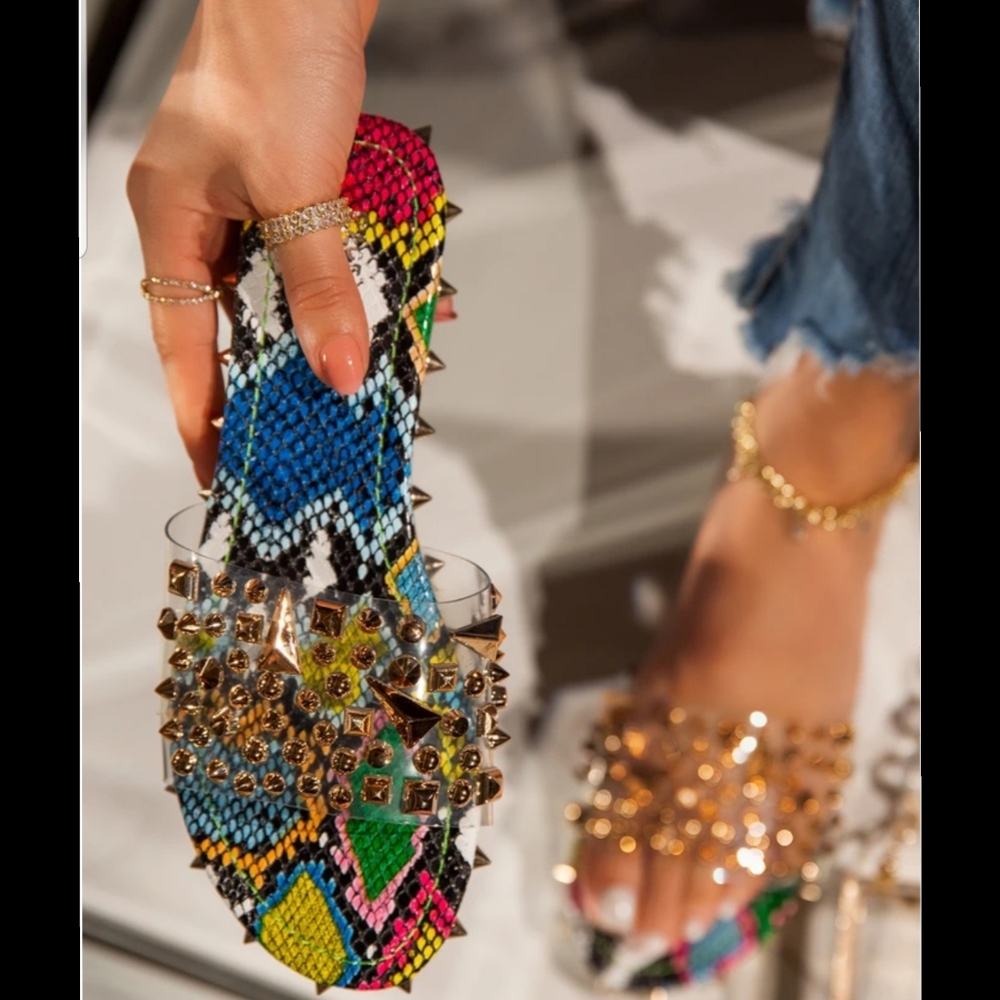 💗6, 💗Multicolor STUDDED PVC SANDAL
